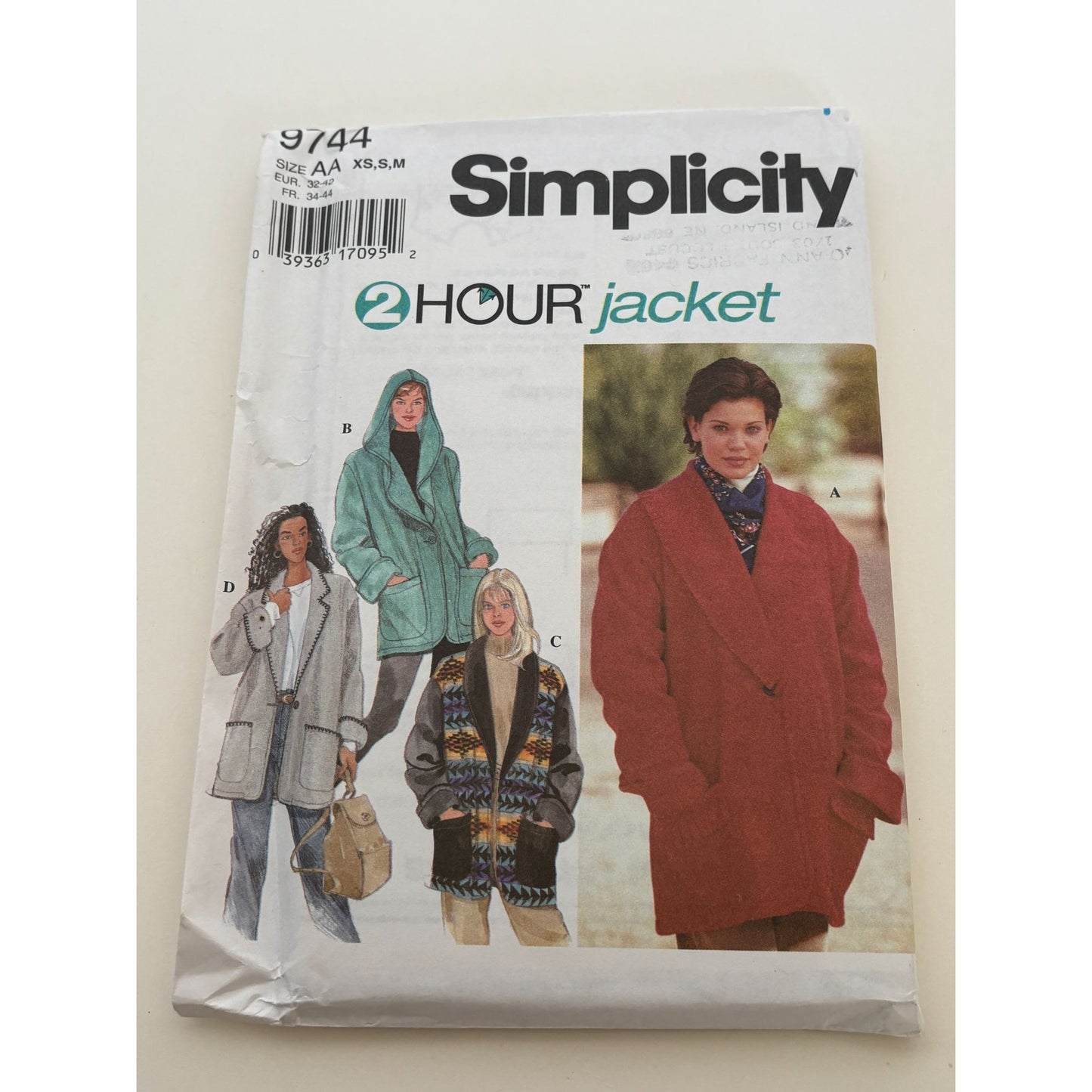 Simplicity Sewing Pattern 9744 Misses 2-Hour Jackets Winter XS S M 6-16 Uncut