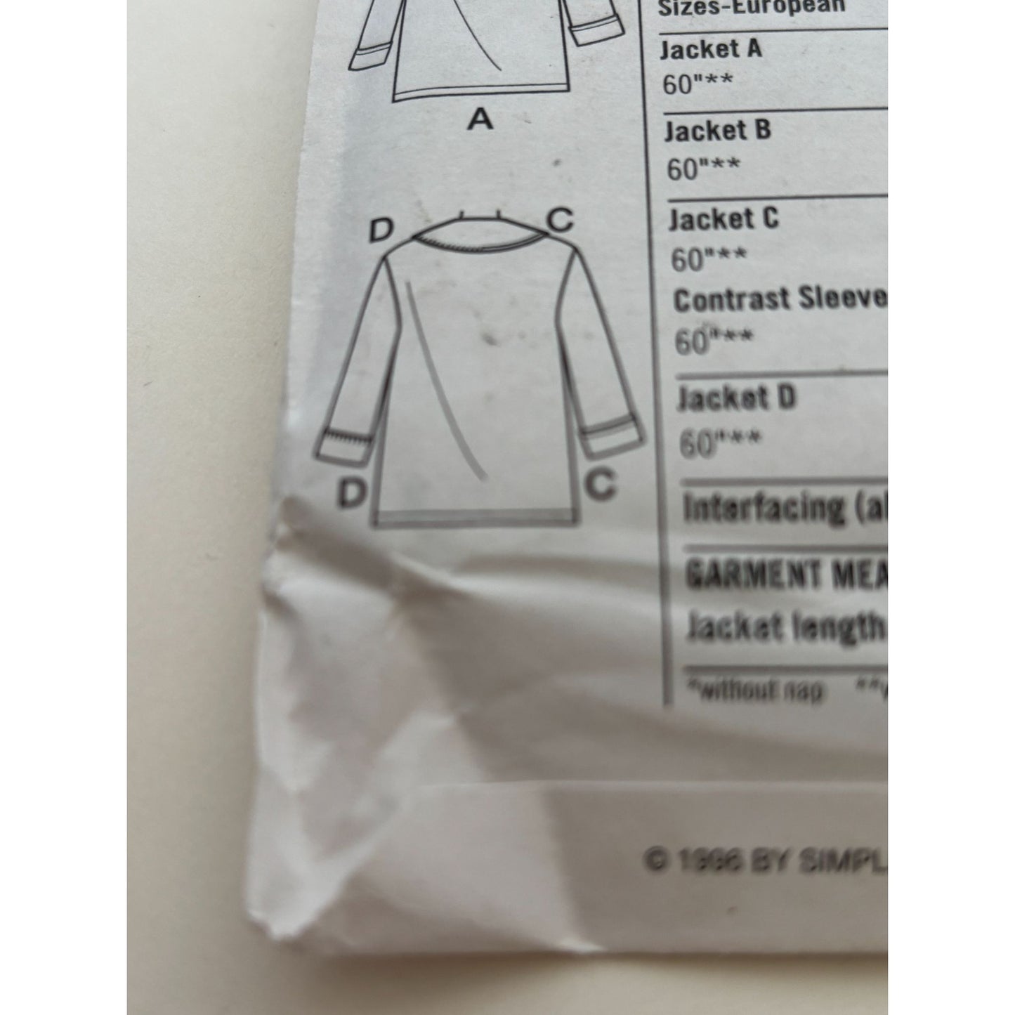 Simplicity Sewing Pattern 9744 Misses 2-Hour Jackets Winter XS S M 6-16 Uncut