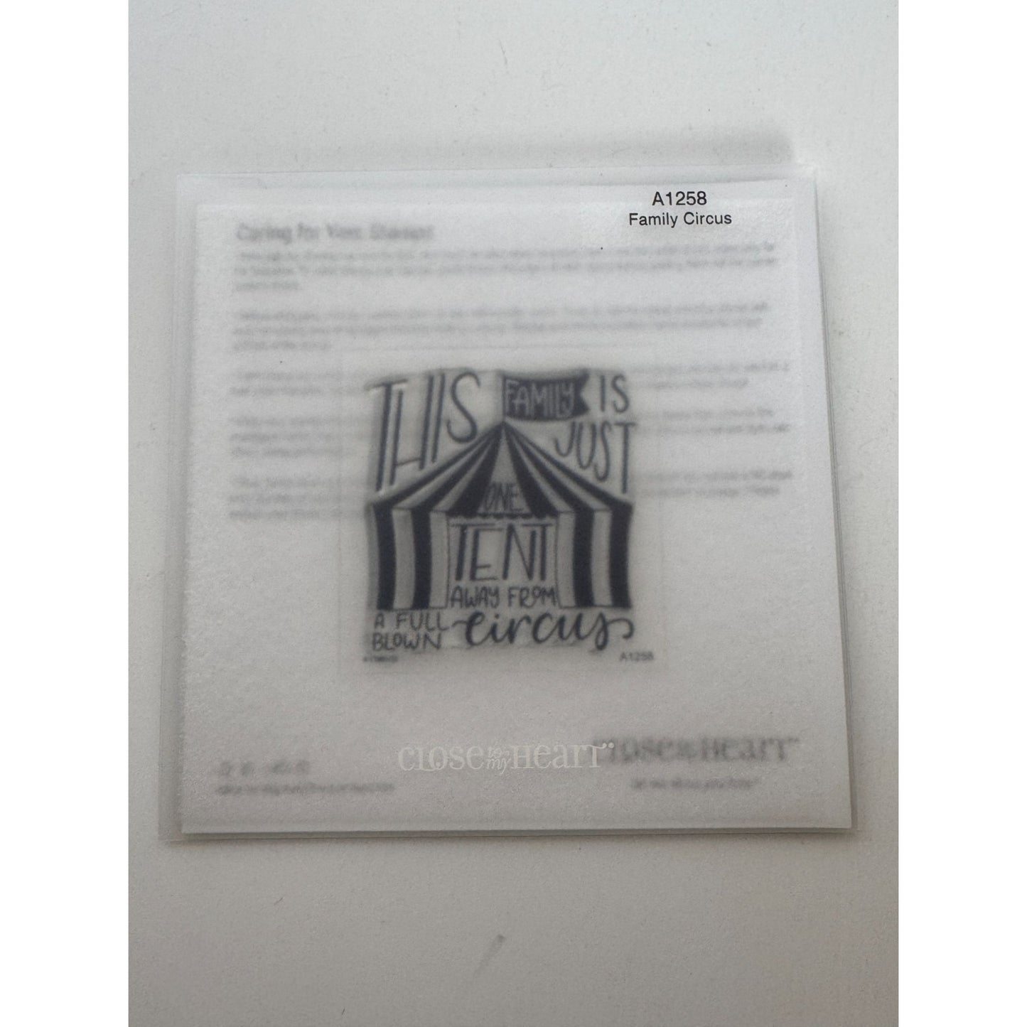 CTMH My Acrylix Acrylic Stamp Family Circus Tent Funny Humor People Mom A1258