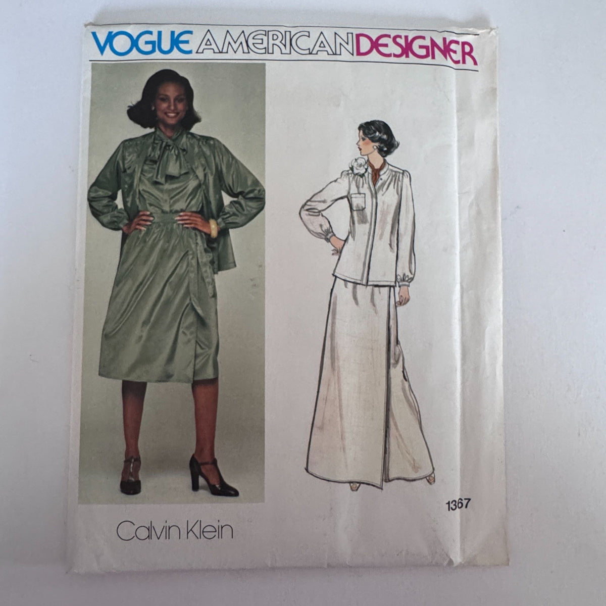 Vogue Sewing Pattern 1367 Designer Calvin Klein Skirt Top 1970s 10 Uncut Vintage Minimalist
