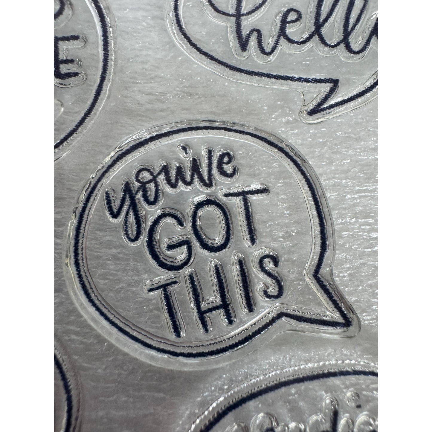 CTMH My Acrylix Acrylic Stamp Set Speech Bubbles Inspirational Card Making Words