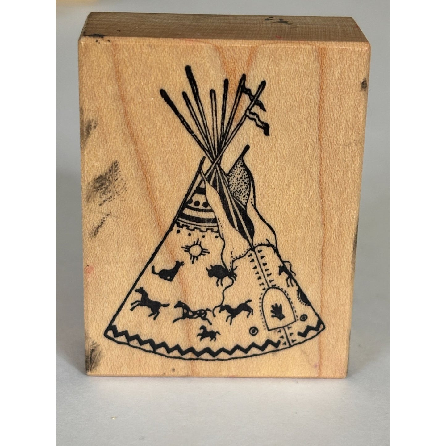 PSX Teepee Rubber Stamp Native American Tent Southwest Desert Craft Wood Mounted