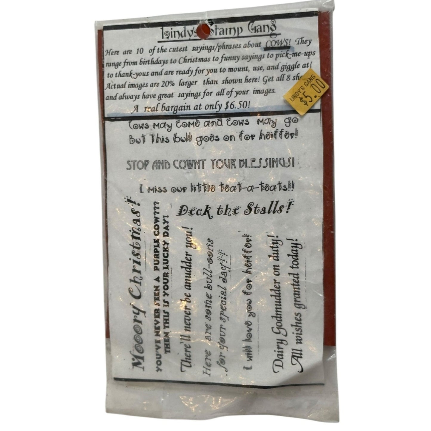 Lindys Stamp Gang Cow Rubber Stamp Set Puns Funny Humor Moory Christmas Bulloons