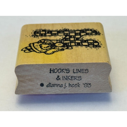 Hooks Lines and Inkers Rubber Stamp Alphabet Letter N Angel Doll Country Craft