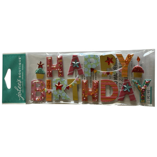 Jolees Boutique 3D Embellishments Happy Birthday Cardmaking Scrapbooking Crafts