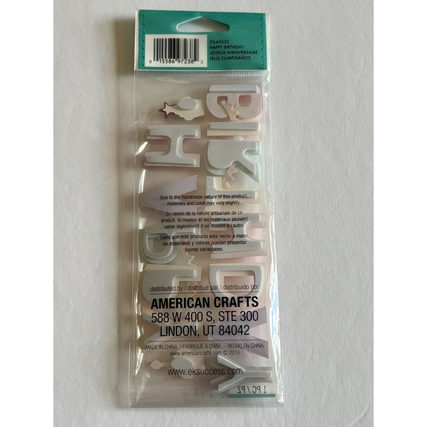 Jolees Boutique 3D Embellishments Happy Birthday Cardmaking Scrapbooking Crafts