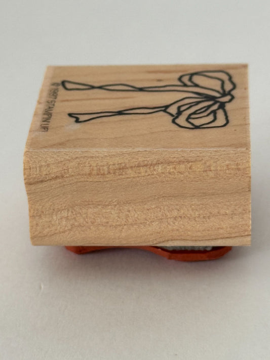 Stampin Up Rubber Stamp Ribbon Gift Bow Country Card Making Craft Wood Mounted