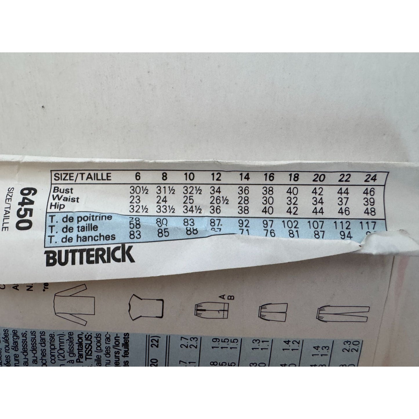 Butterick Sewing Pattern 6450 Easy Wardrobe Dress Shirt Pants Shorts 6-10 1980s