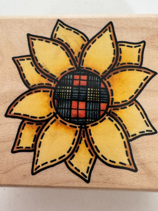 Rubber Stampede Rubber Stamp Country Sunflower Quilted Flower Card Making Craft