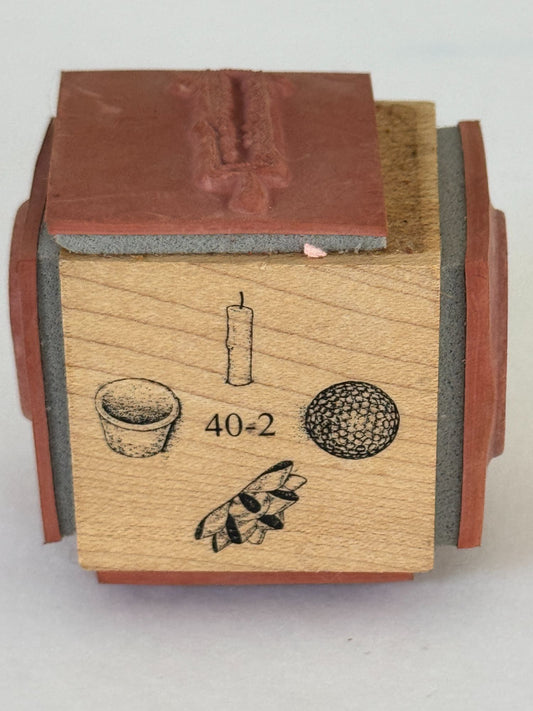 Stampa Rosa House Mouse Rubber Stamp Cube Candle Gift Bow Card Making Wood 40-2