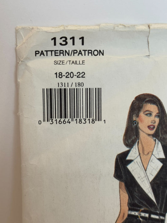 Vogue Sewing Pattern 1311 Wrap Top Straight Skirt 18 20 22 Basic Design Easy UC