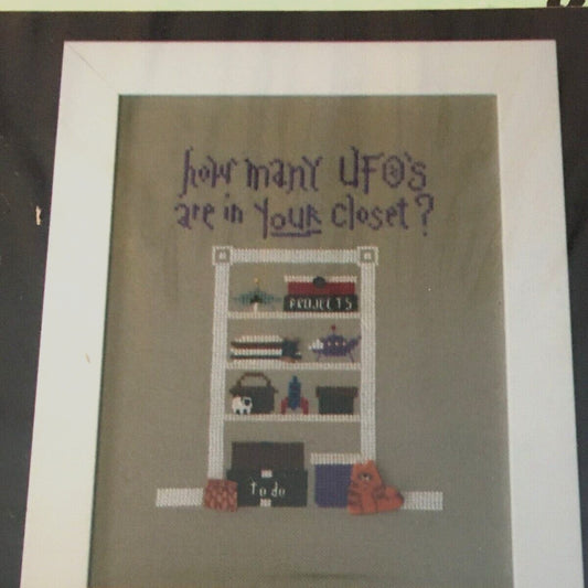 Raise the Roof Counted Cross Stitch Pattern Closet UFOs Humor Unfinished Objects Craft Room
