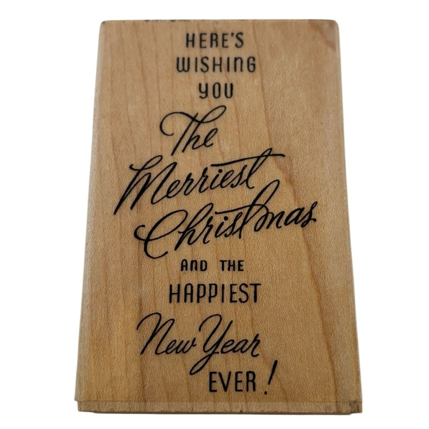 Stampendous Rubber Stamp Merriest Wish Christmas Happy New Year Holiday Greeting