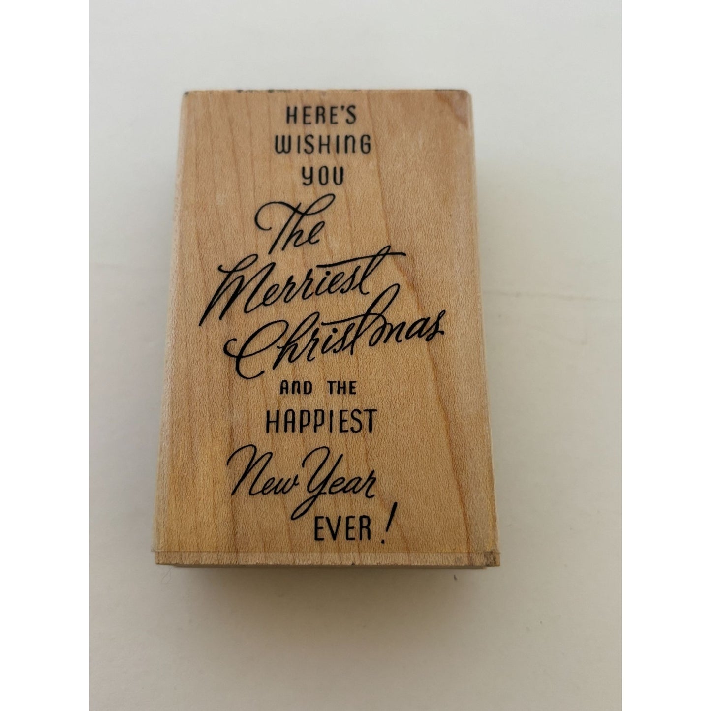 Stampendous Rubber Stamp Merriest Wish Christmas Happy New Year Holiday Greeting