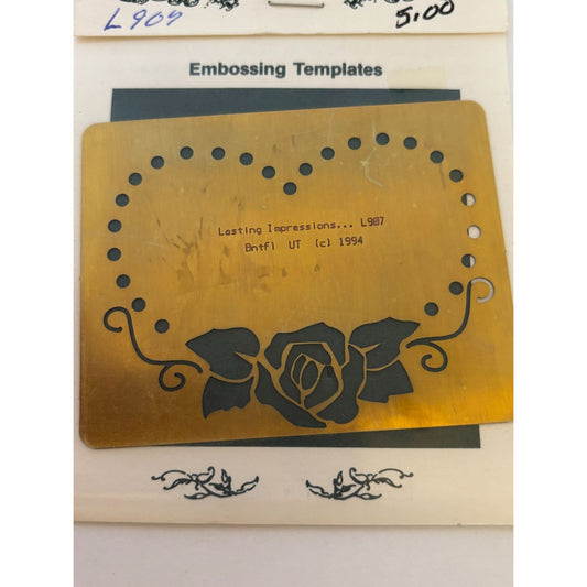 Lasting Impressions Embossing Template Heart Rose Metal Stencil Love Cardmaking
