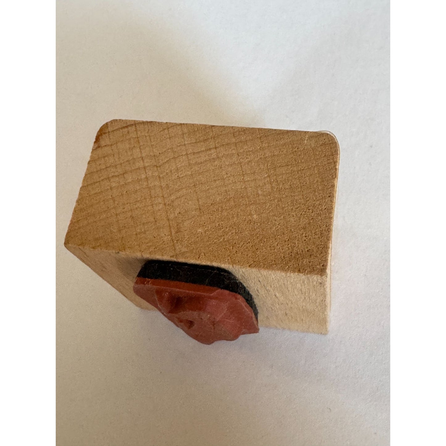 Wooden Rubber Stamp With Vintage High Heel Shoe Design Small Craft Tool