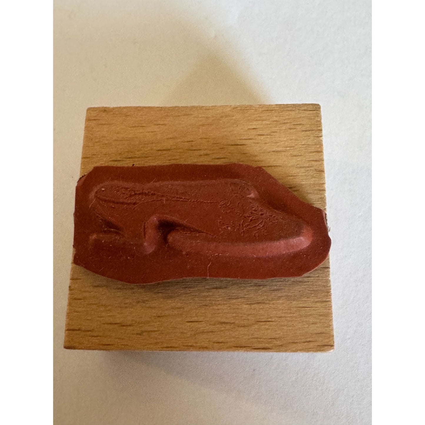 Wooden Rubber Stamp With Vintage High Heel Shoe Design Small Craft Tool
