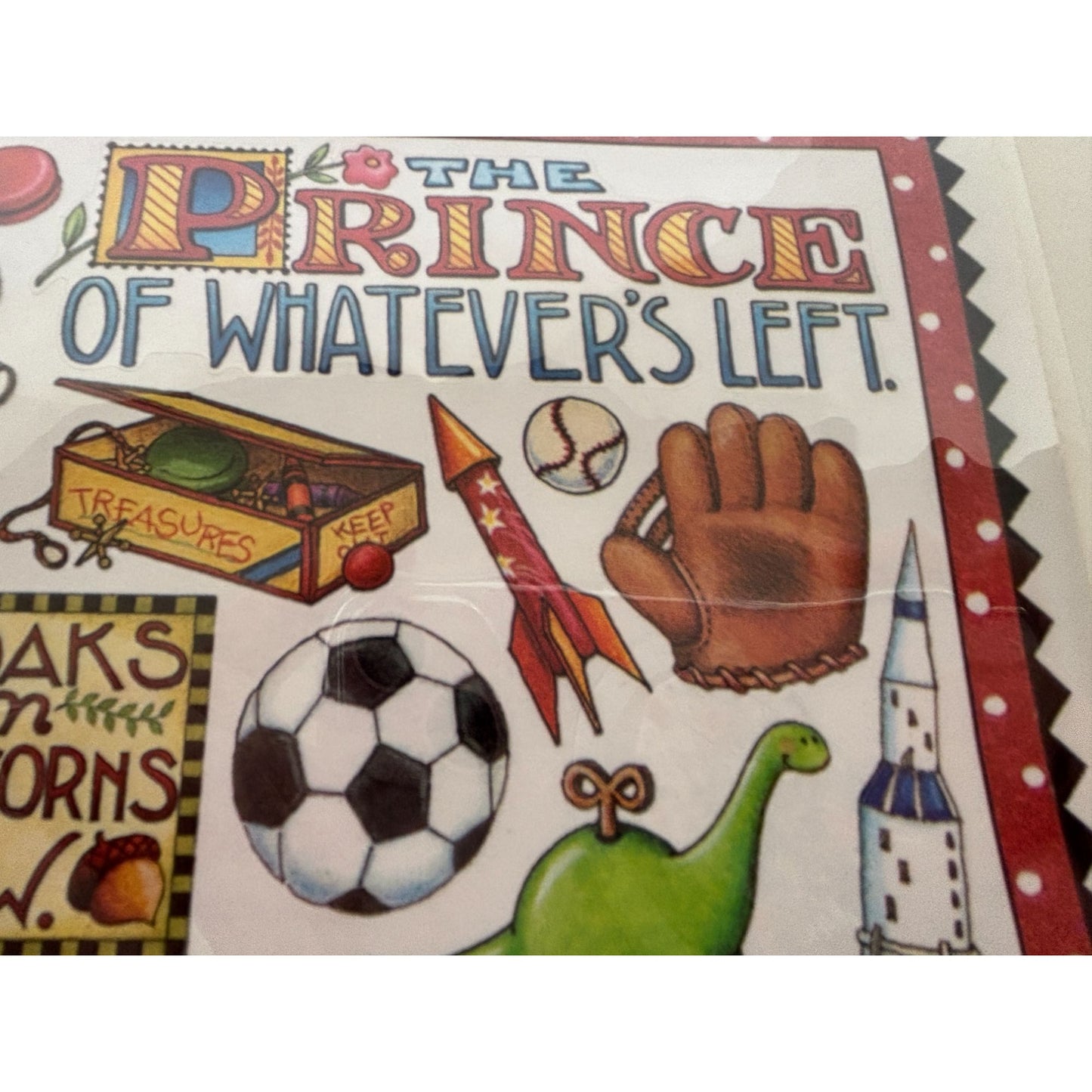 Mary Engelbreit Scrapbook Stickers Boy Theme Prince Rocket Baseball Sword Frog