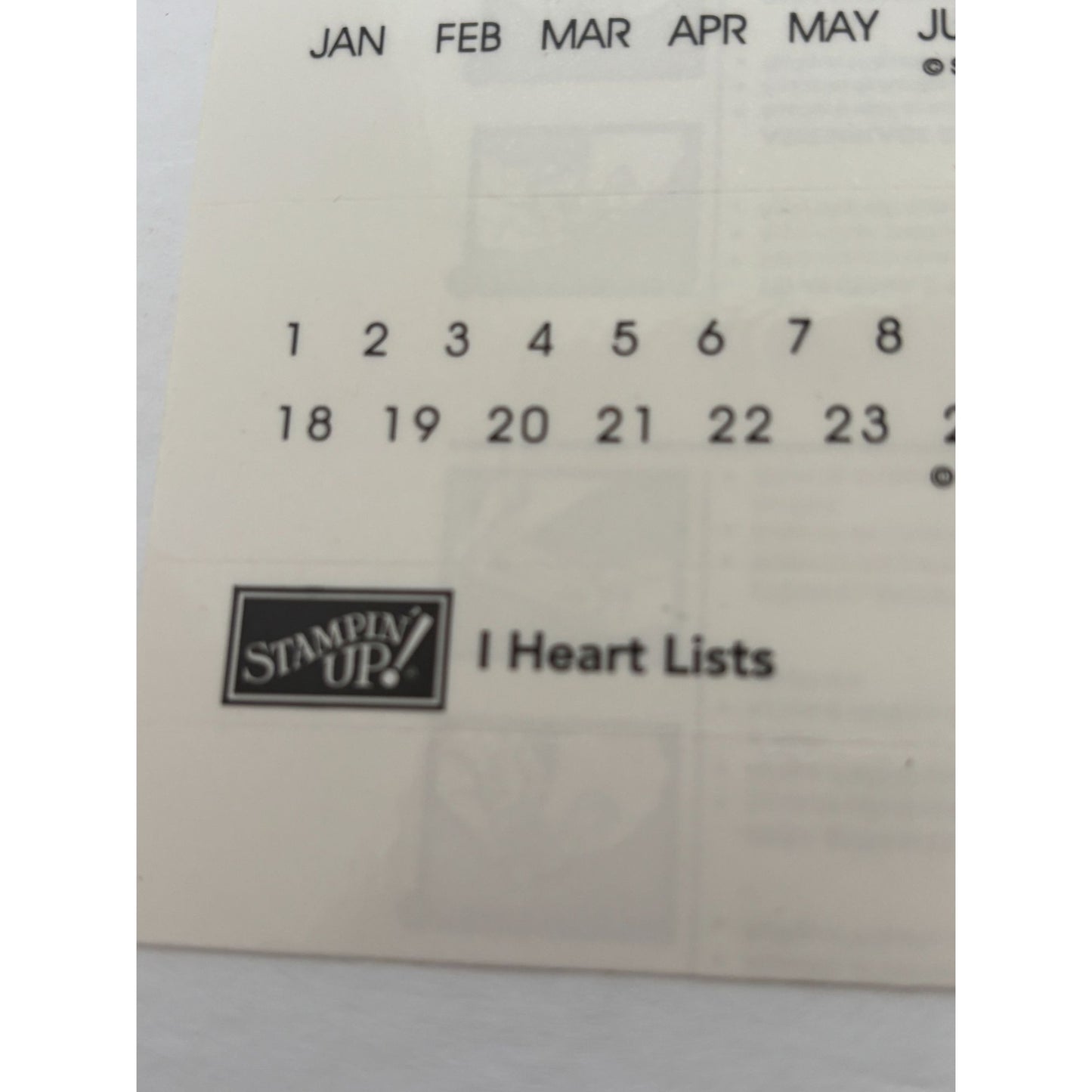 Stampin Up Rubber Stamp Set I Heart Lists Set Of 10 Planner Things to Buy Months