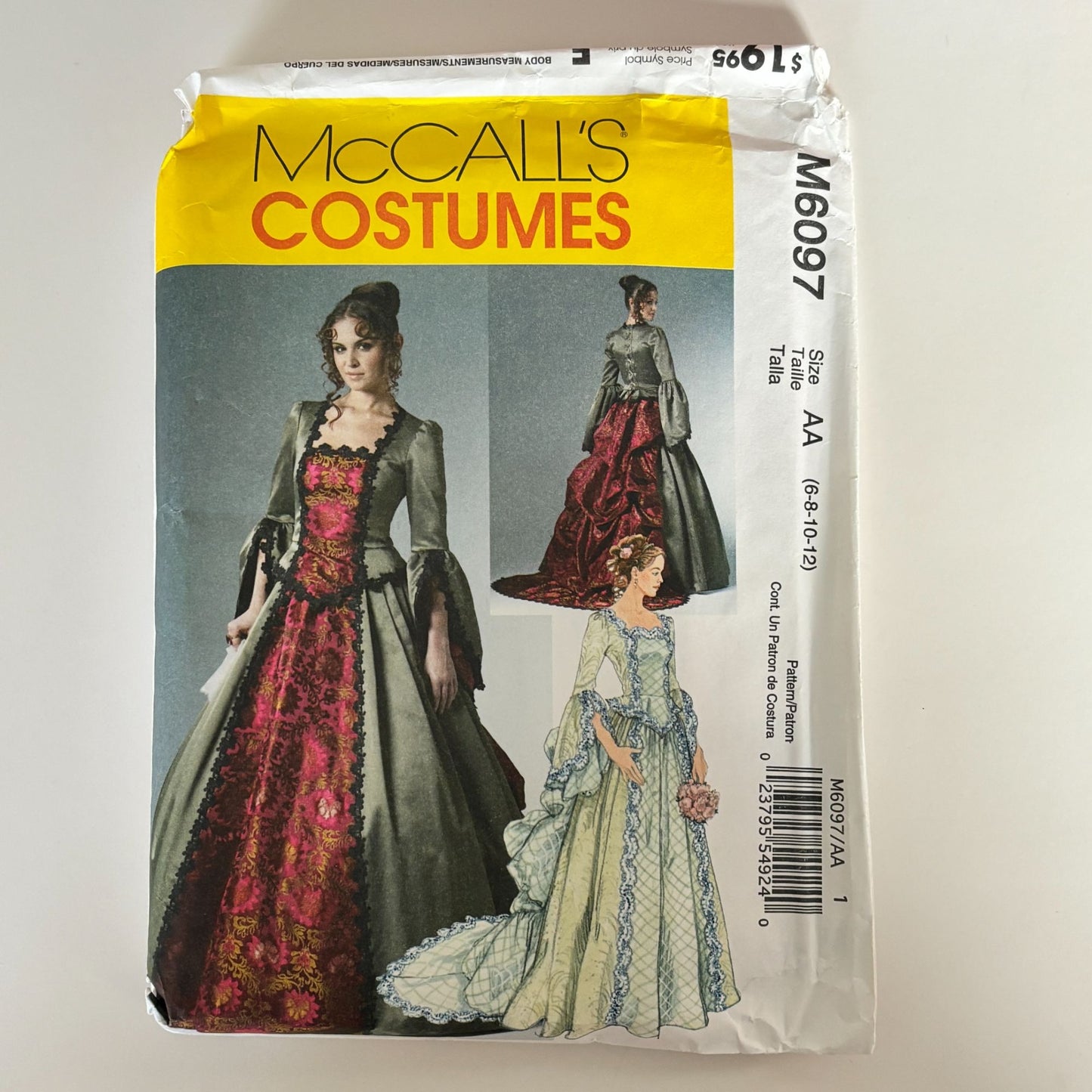 McCalls Sewing Pattern M6097 Victorian Dress Costume Gown Detachable Train 14-20 Uncut Renaissance Historical