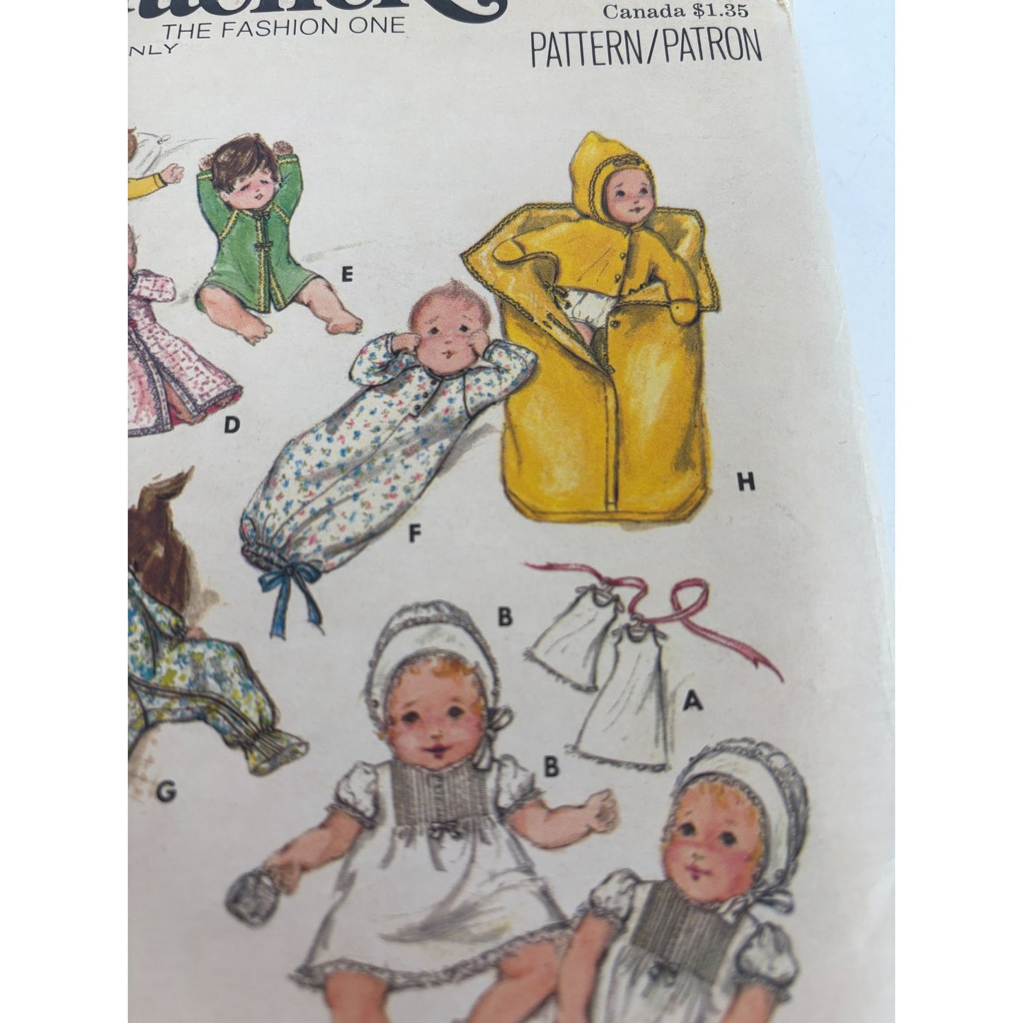 Butterick Sewing Pattern 5102 Baby Layette Baptism Dress Long Dess Petticoat UC