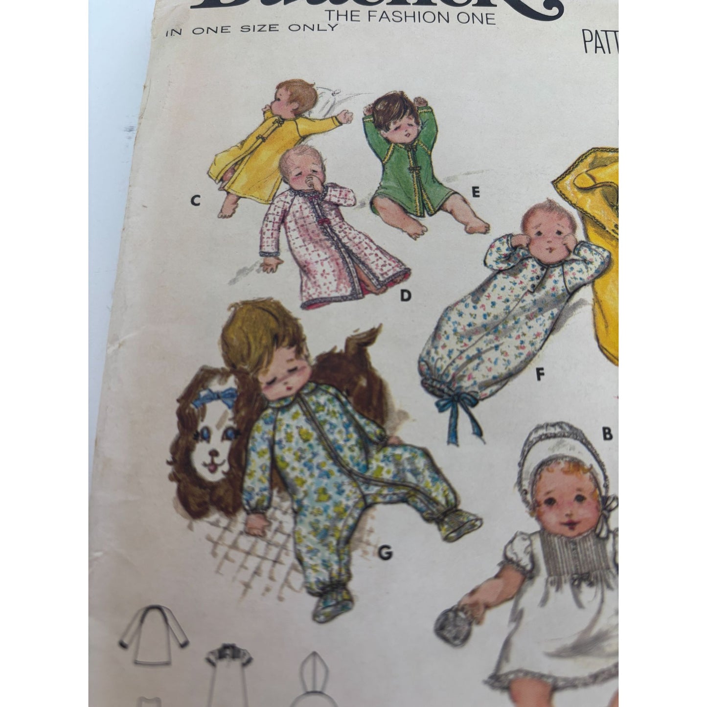 Butterick Sewing Pattern 5102 Baby Layette Baptism Dress Long Dess Petticoat UC