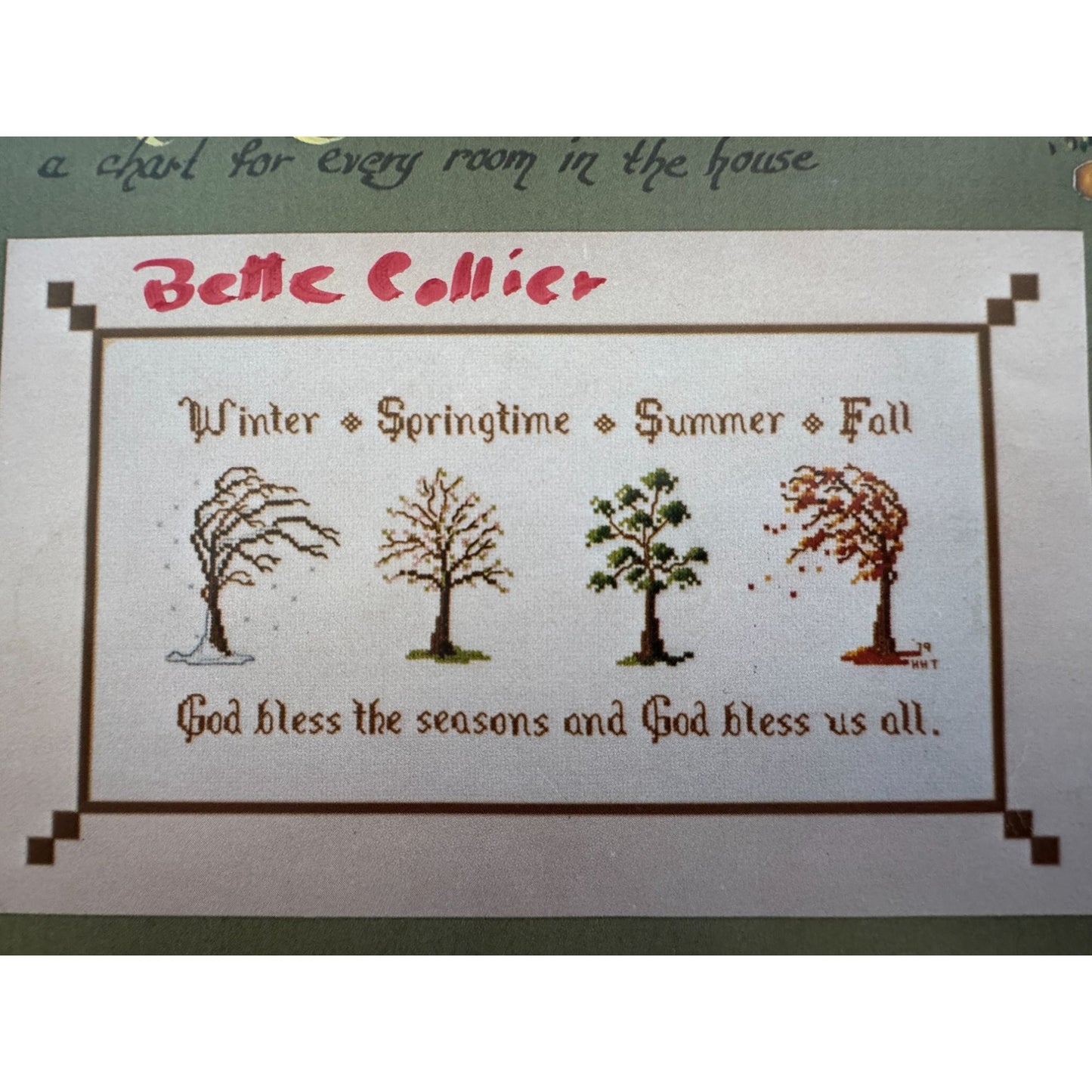 Through The House Cross Stitch Pattern Book Cat Dog Pillow Guardian Angel Prayer