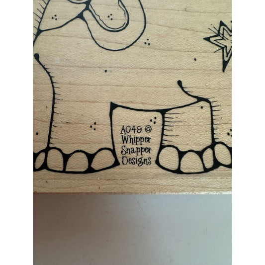Whipper Snapper Designs Rubber Stamp Circus Elephant Stars Peanuts Card Making