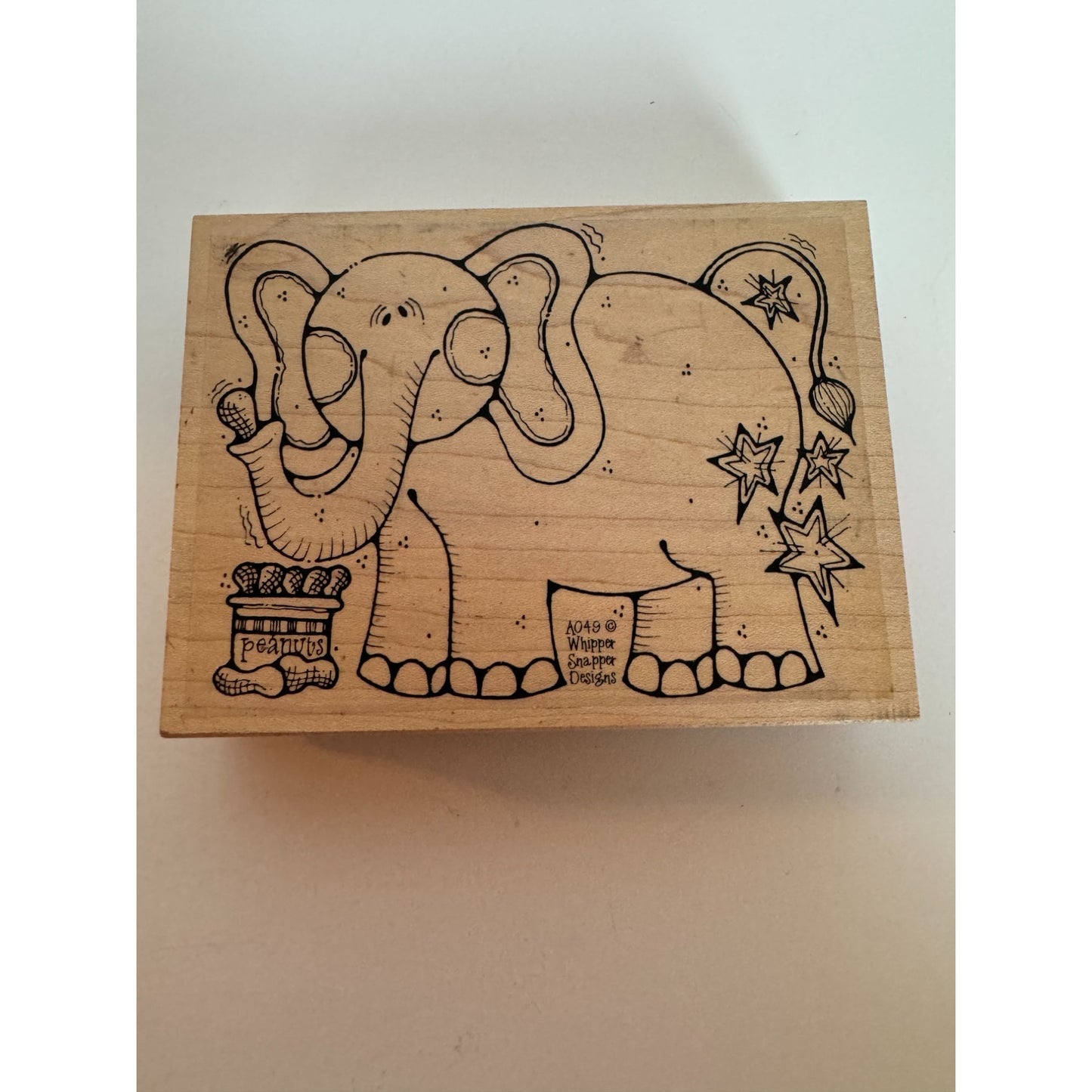 Whipper Snapper Designs Rubber Stamp Circus Elephant Stars Peanuts Card Making