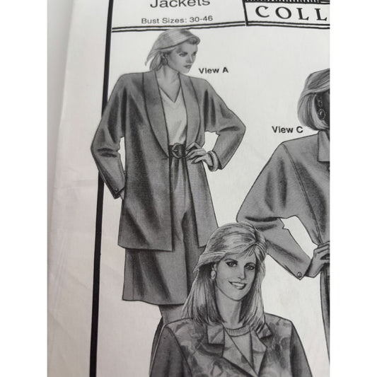 Stretch and Sew Sewing Pattern 4070 Jacket Dolman Sleeves Blazer Bust 30-46 UC