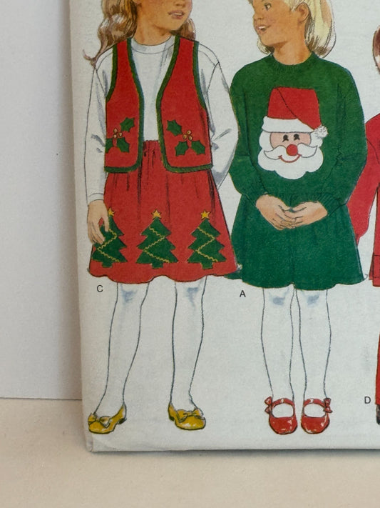 Butterick Sewing Pattern 4650 Classical Kids Holiday Dress Jumpers Girls 6-8 UC
