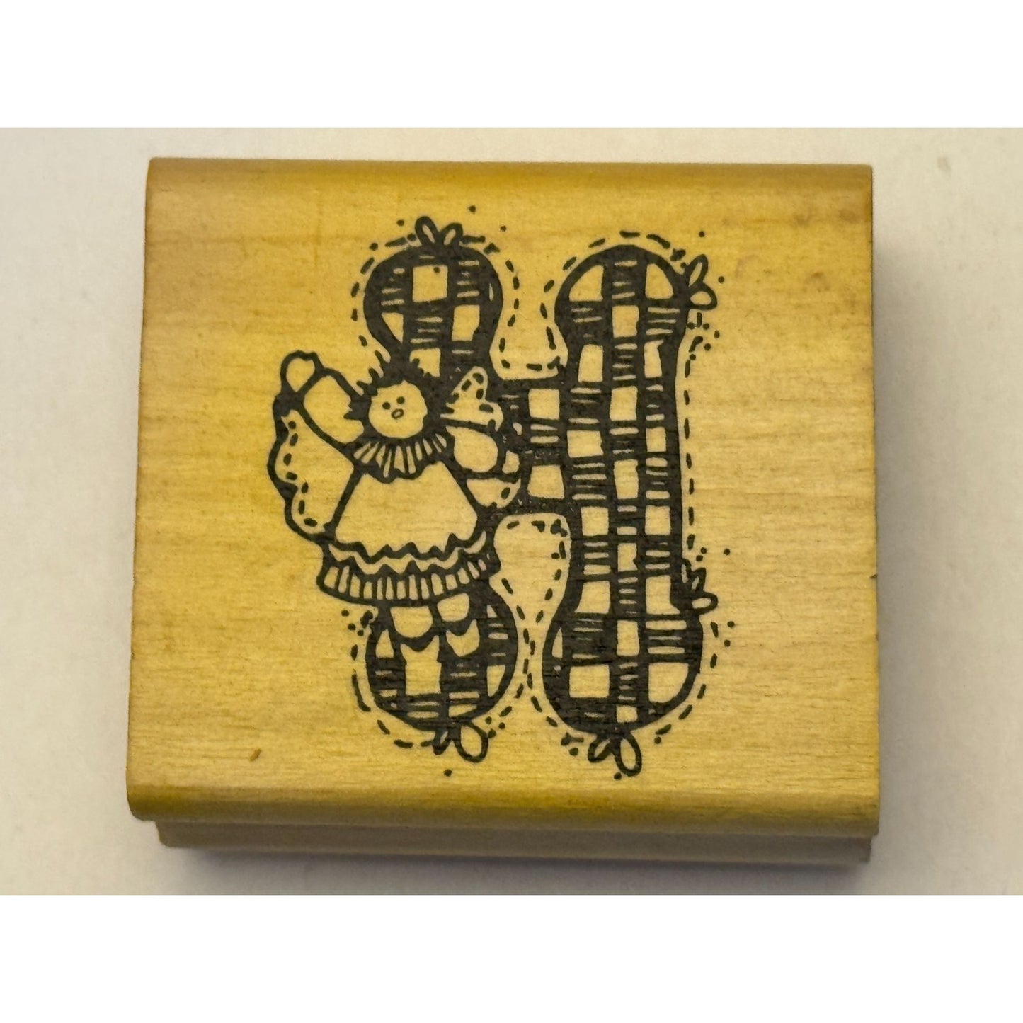 Hooks Lines and Inkers Rubber Stamp Alphabet Letter H Doll Initial Card Making