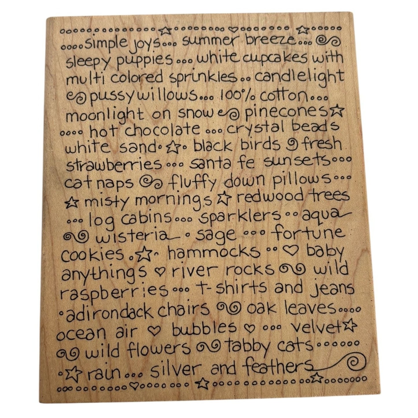 Judikins Wood Rubber Stamp Large Background Writing Script Joy Happy Word 9698J