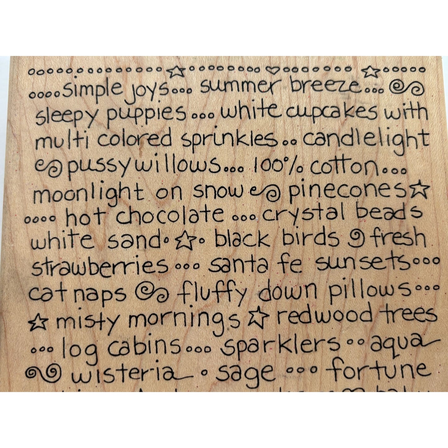 Judikins Wood Rubber Stamp Large Background Writing Script Joy Happy Word 9698J