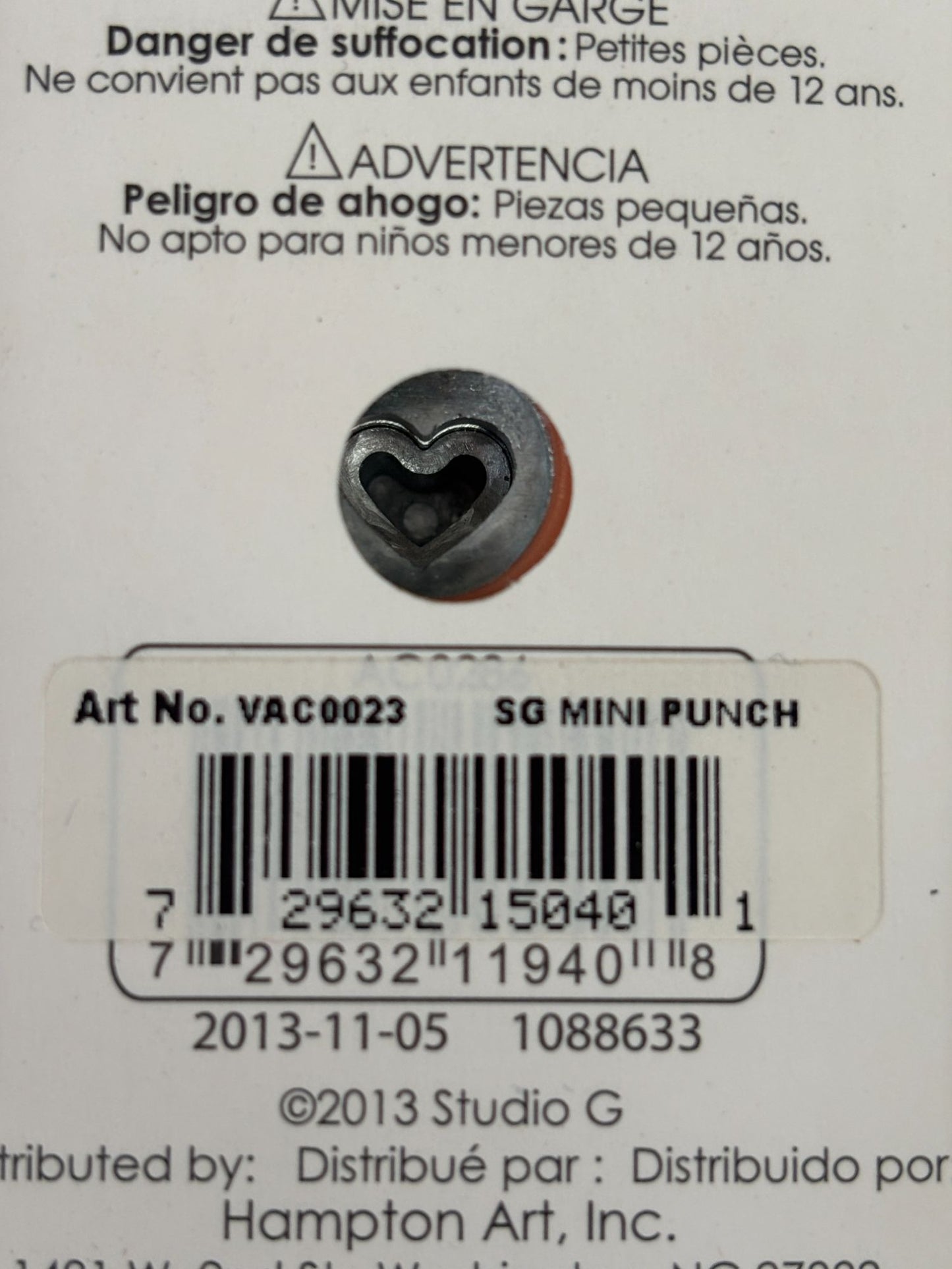 Studio G Heart Shape Mini Paper Punch Craft Valentines Day Card Making Scrapbook