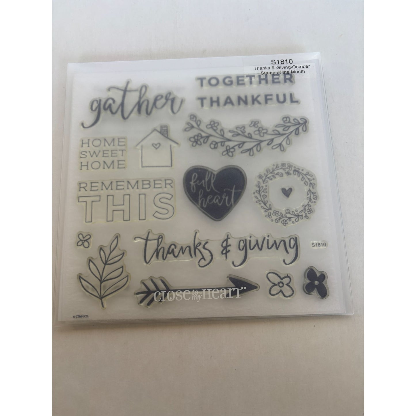 CTMH Acrylic Stamp Set Thanks and Giving October Thanksgiving Gather Together