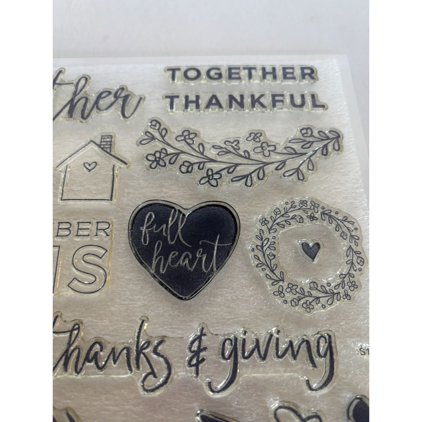 CTMH Acrylic Stamp Set Thanks and Giving October Thanksgiving Gather Together