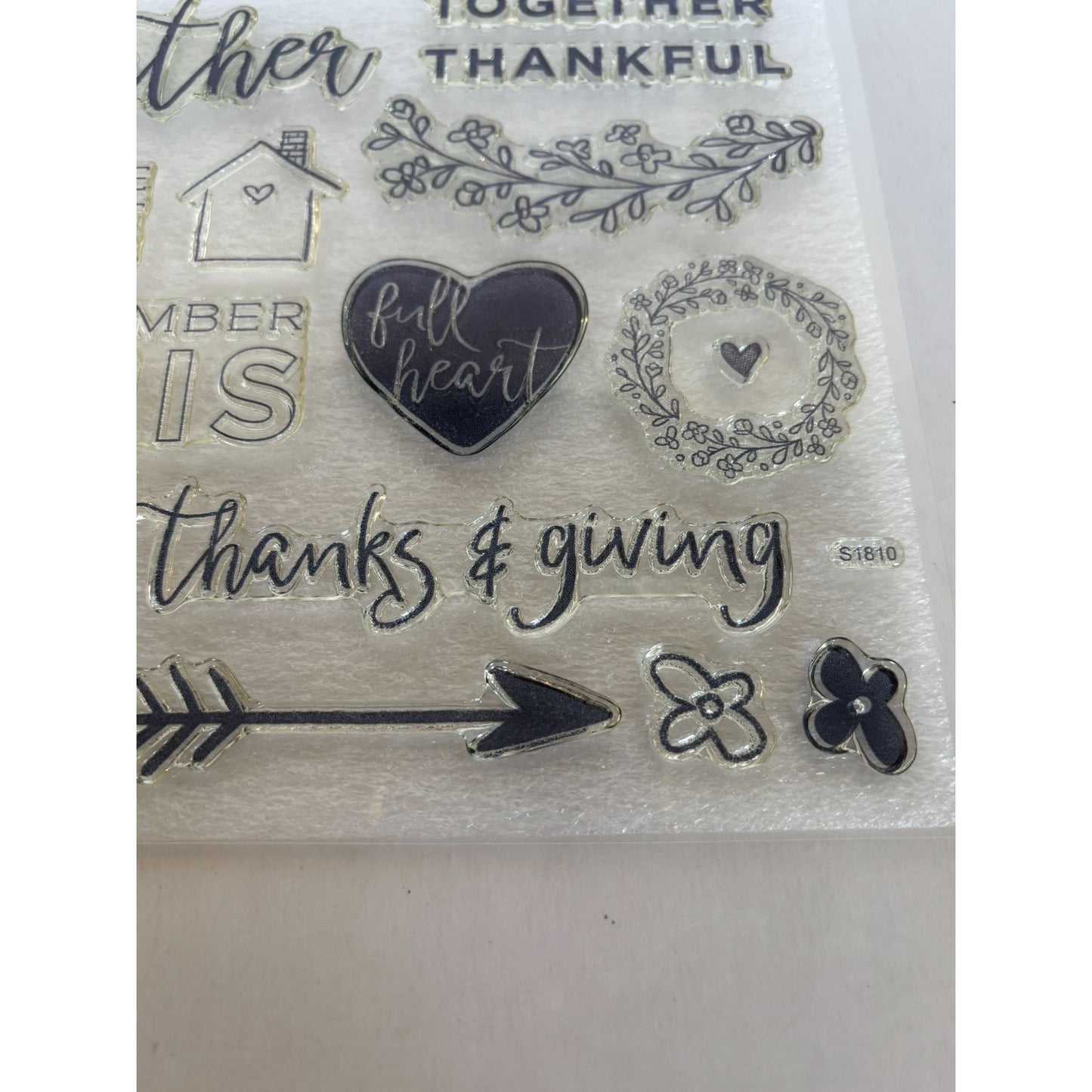 CTMH Acrylic Stamp Set Thanks and Giving October Thanksgiving Gather Together