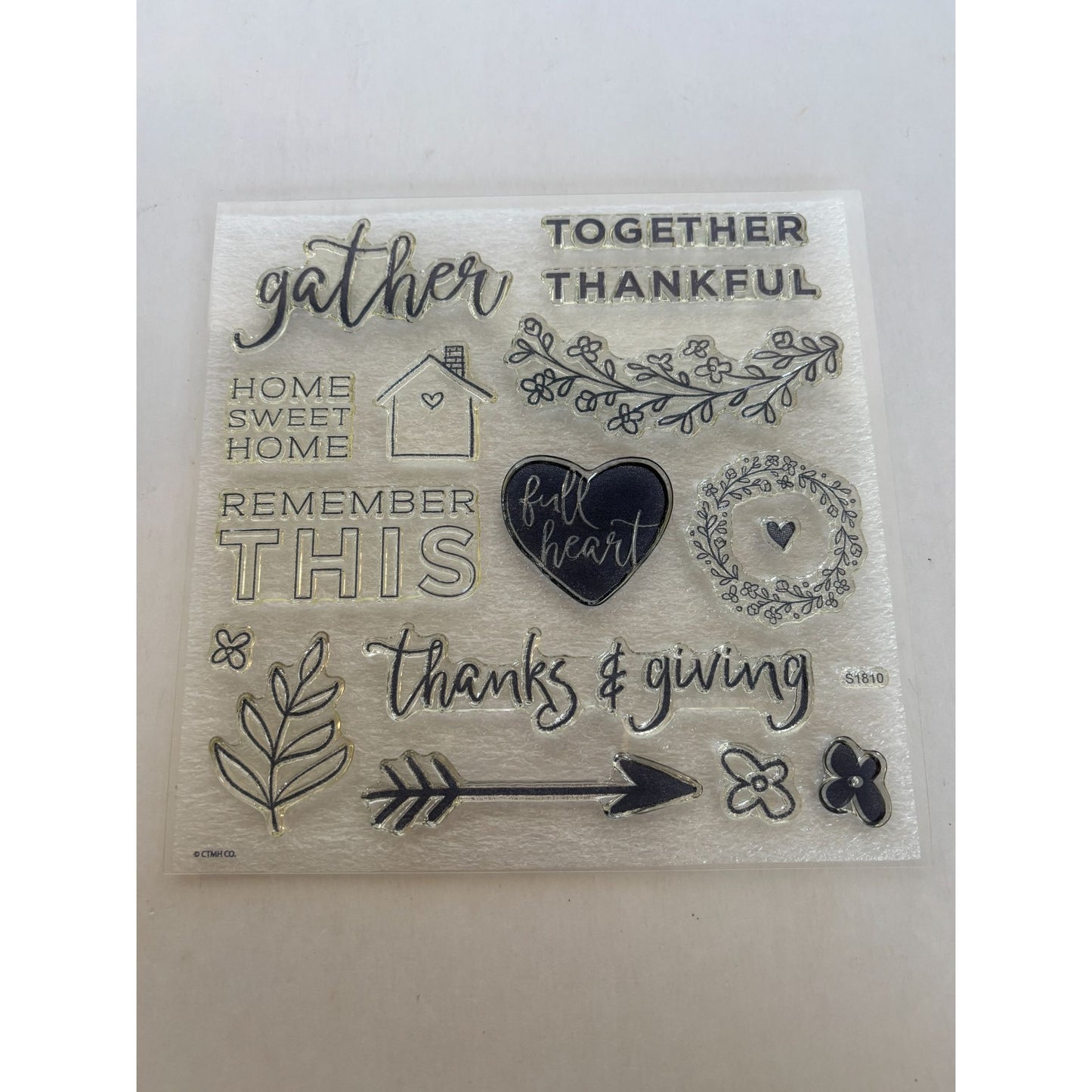 CTMH Acrylic Stamp Set Thanks and Giving October Thanksgiving Gather Together