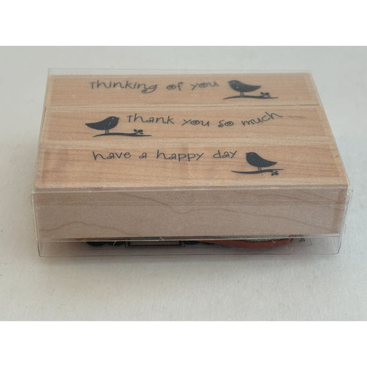 Hero Arts Singing Birds Rubber Stamps Set Thinking Of You Thank You So Much Word