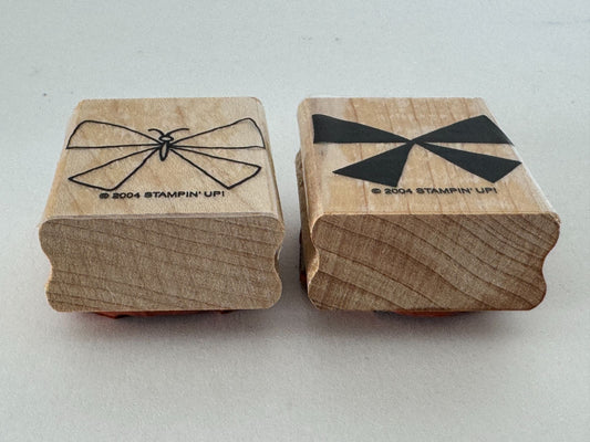 Stampin Up Rubber Stamps Butterfly Bow Nature 2 Step Spring Card Making Wooden