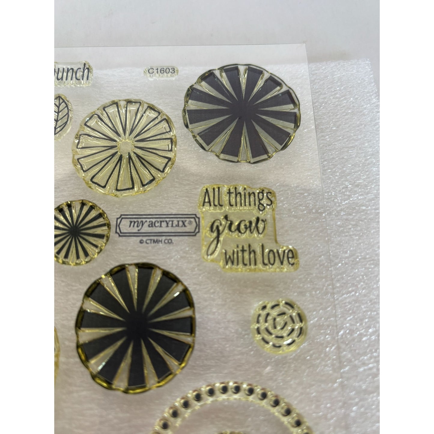 CTMH Acrylic Stamp Set A Bunch of Thanks Flower Vase Best Buds Pun My Acrylix