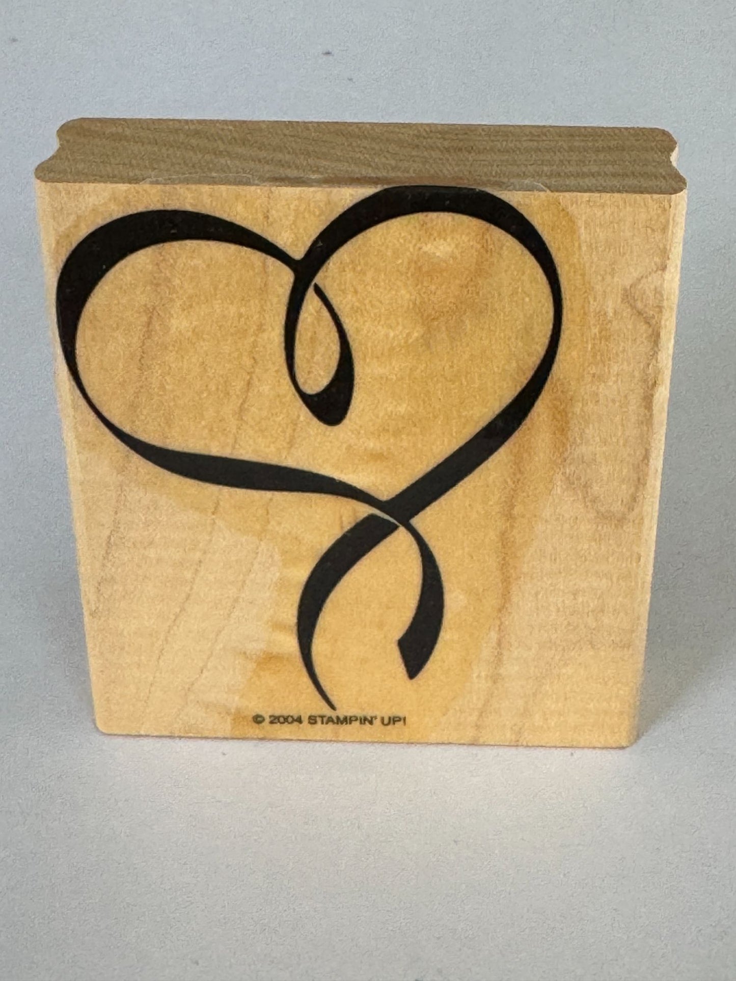 Stampin Up Rubber Stamp Heart Ribbon Valentines Day Card Making Craft Love Wood