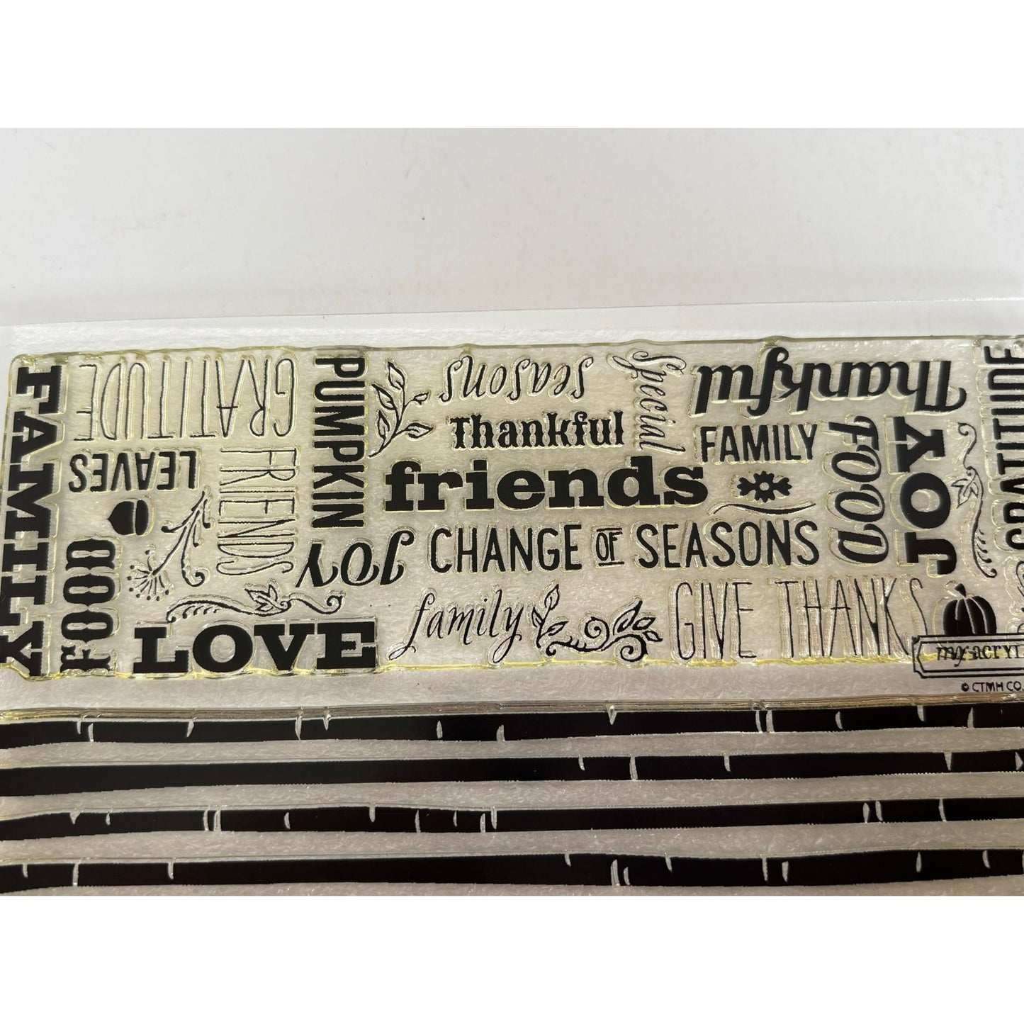 CTMH My Acrylix Acrylic Stamps Season of Thanks Thanksgiving Backgrounds Acorns