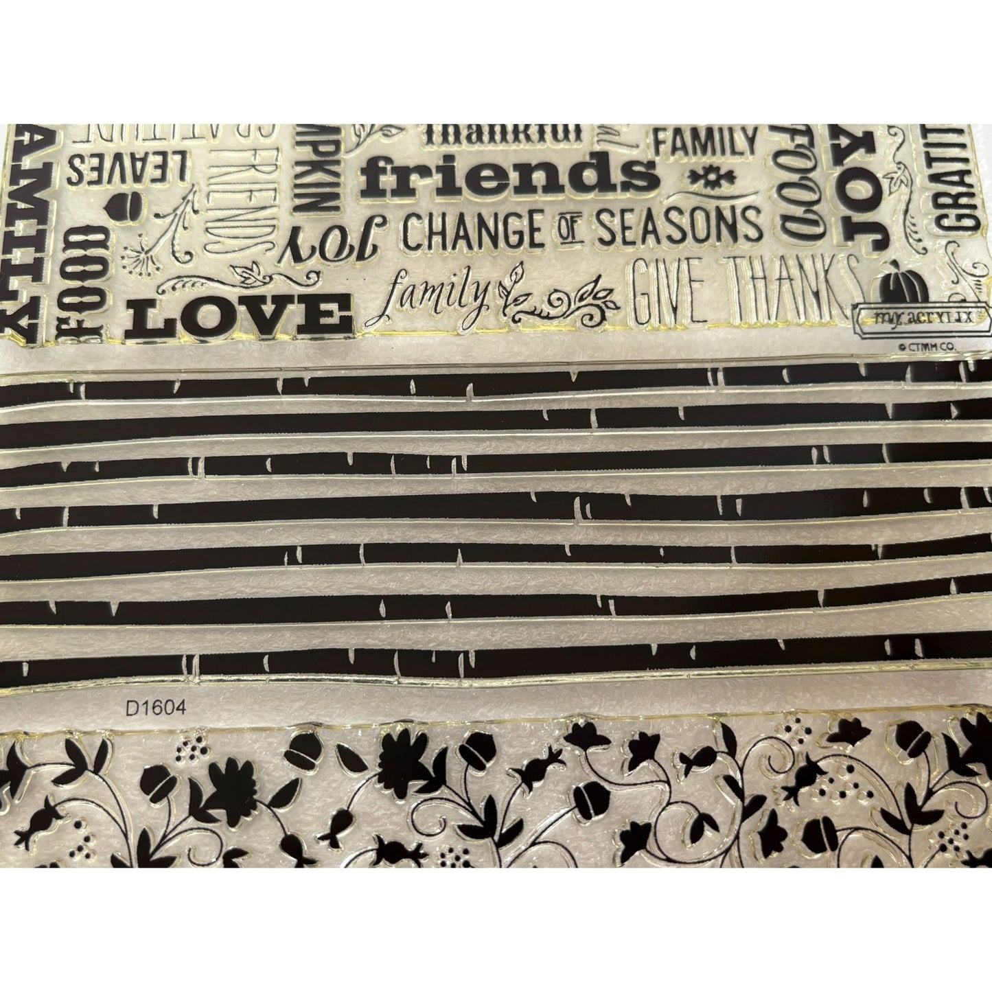 CTMH My Acrylix Acrylic Stamps Season of Thanks Thanksgiving Backgrounds Acorns