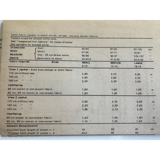 Simplicity Sewing Pattern 6018 Jacket Belted Waist Shawl Collar Patch Pockets 14