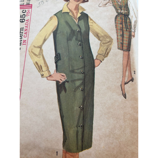 Simplicity Sewing Pattern 5140 Jumper Blouse Size 16 Bust 36 UC Vintage 1960s