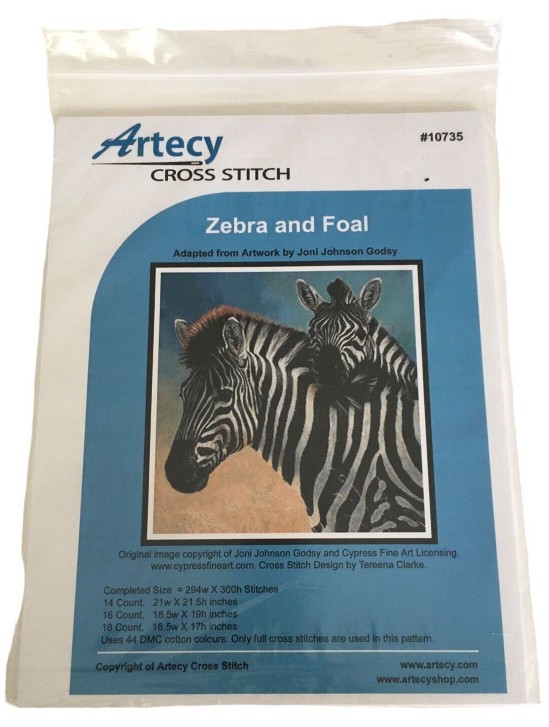 Artecy Cross Stitch Pattern Zebra and Foal Wild Animal Family Wildlife Safari Nature Africa