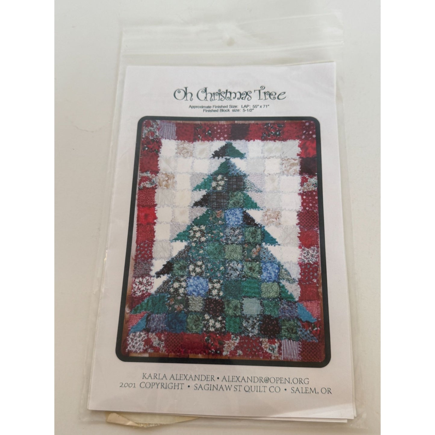 Oh Christmas Tree Lap Quilt Pattern Karla Alexander 55 x71 inch Saginaw Block