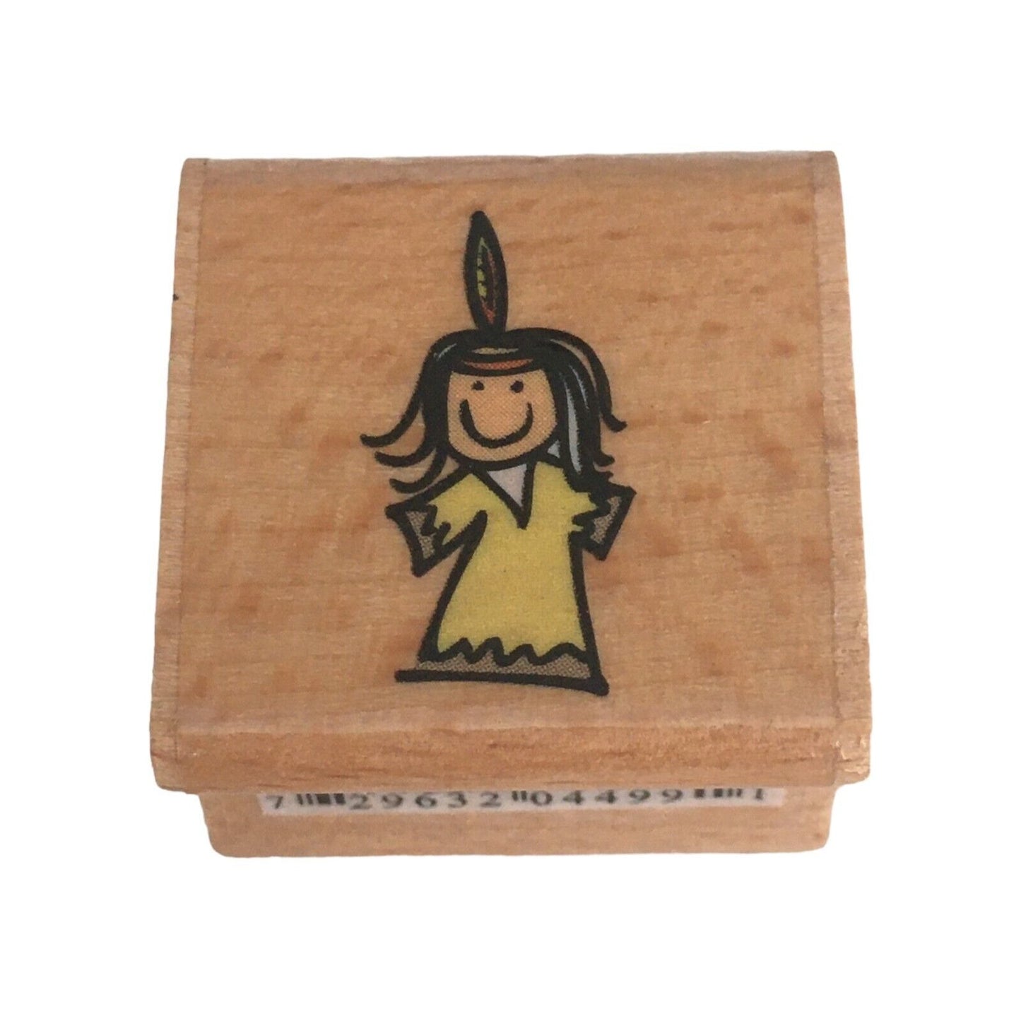 Doodles & Design Rubber Stamp Thanksgiving Native American Girl Card Making